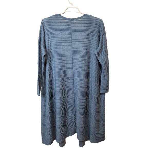 LuLaRoe Open Front Long Cardigan‎ Duster Womens XL Blue Textured Pockets Comfort - Picture 2 of 8